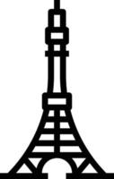 marco dos japoneses da torre de tóquio - ícone de contorno vetor