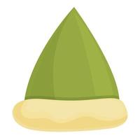 vetor de desenho de ícone de chapéu de elfo verde. feriado principal