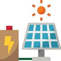 ecologia de energia de célula de energia solar - ícone plano vetor