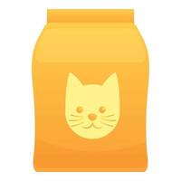 ícone do pacote de comida de gato, estilo cartoon vetor