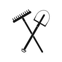 ícone de ferramentas de jardinagem, estilo simples preto vetor