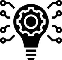 inovação lightbulb gear ai creative - ícone sólido vetor