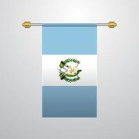 bandeira da guatemala pendurada vetor