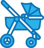 carrinho de carrinho empurrar acessórios para bebês - ícone azul vetor