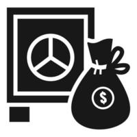 ícone de saco de dinheiro seguro, estilo simples vetor