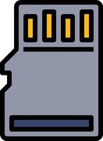 acessório de computador de micro memória de cartão SD - ícone de contorno preenchido vetor