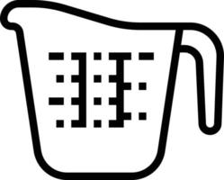 copo medidor jarra cozinha - ícone de contorno vetor