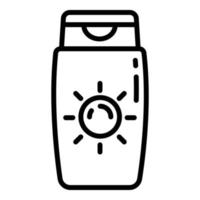 ícone de garrafa de protetor solar solar, estilo de estrutura de tópicos vetor