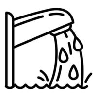 ícone da torneira de água da piscina, estilo de estrutura de tópicos vetor