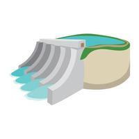 ícone dos desenhos animados da usina hidrelétrica vetor
