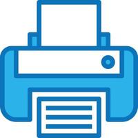 acessório de computador de papel de impressão de impressora - ícone azul vetor
