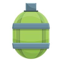 ícone de balão verde, estilo cartoon vetor