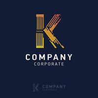 k design de logotipo da empresa com vetor de cartão de visita