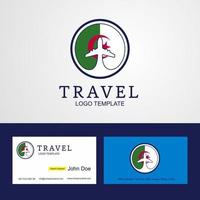 logotipo de bandeira de círculo criativo de viagem alegeria e design de cartão de visita vetor