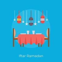 iftar do ramadã na moda vetor