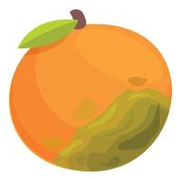 vetor de desenho animado de ícone laranja contaminado. comida de fruta