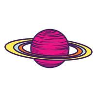 ícone do planeta saturno, estilo desenhado à mão vetor