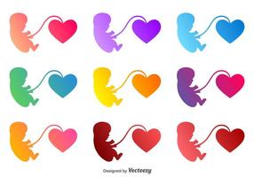 Vector Fetus com um ícone de coração