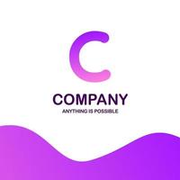 design de logotipo da empresa c com vetor de tema roxo