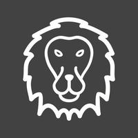 ícone invertido de linha de rosto de leão vetor