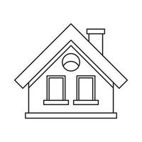 ícone de pequena cabana, estilo de estrutura de tópicos vetor