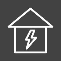 ícone invertido de linha de perigo de eletricidade vetor