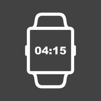 ícone invertido de linha de relógio inteligente vetor
