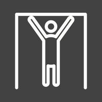 ícone invertido de linha de ginasta vetor