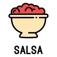 ícone de comida salsa, estilo de estrutura de tópicos vetor