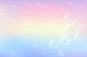 pastel de arco-íris desfocado com fundo de bolha vetor