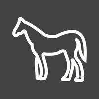 ícone invertido de linha de cavalo vetor