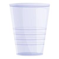 ícone de copo de plástico transparente, estilo cartoon vetor