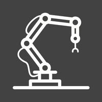 robô industrial i linha ícone invertido vetor