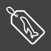 ícone invertido de linha de tag de bagagem vetor
