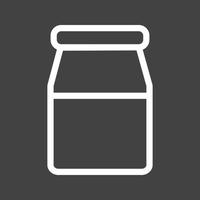 ícone invertido de linha de garrafa de leite vetor