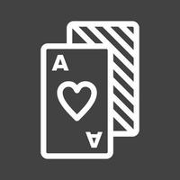 ícone invertido da linha de cartas de jogar vetor