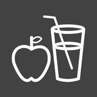 ícone invertido de linha de suco de maçã vetor