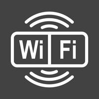 ícone invertido de linha de sinal wifi vetor