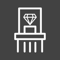 ícone invertido de linha de exposição de diamante vetor