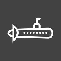 ícone invertido de linha submarina vetor
