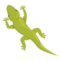 vetor de desenho de ícone de lagarto verde. animal iguana