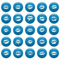 conjunto de ícones vetoriais de som de bolha em quadrinhos azul, estilo simples vetor