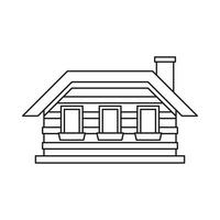 ícone de casa de madeira, estilo de estrutura de tópicos vetor