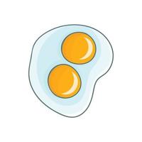 ícone de ovos fritos, estilo cartoon vetor