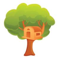 ícone da casa na árvore de verão, estilo cartoon vetor