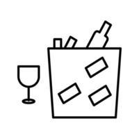 garrafa de vinho exclusiva no ícone vetorial de gelo vetor