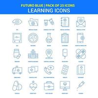ícones de aprendizagem ícones futuro azul 25 pacote de ícones vetor