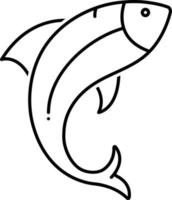 ícone de linha para peixe vetor