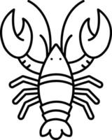 ícone de linha para lagosta vetor