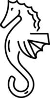 ícone de linha para cavalo-marinho vetor